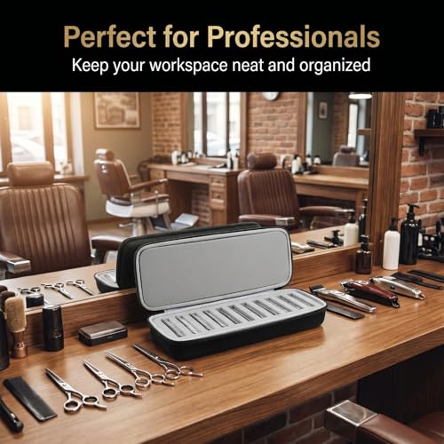 Comecase 12-Slot Clipper Blade Case for Wahl, for Andis, for Oster A5 | Hard Shell, Separated Blade Slots and Removable Insert for Stylists, Dog Groomers and Mobile Appointments, Box Only - Black