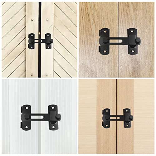 DOUBLE 2 C Barn Door Lock, 2 Pack Sliding Barn Door Lock Hardware Gate Latches, Carbon Steel Door Latches for Barn Door Cabinet Window Closet Door, Black, 2 Pack - style: 2 Pack