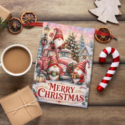 KzgtY Christmas Gnome 2PCS Gift Bags with Drawstring, 16 x 12 Inch Reusable Present Sacks for Christmas,Brithday, Holidays,Parties & Gift Packaging - color: Christmas Gnome