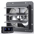 iLIVING 12" Wall Mounted Shutter Exhaust Fan, Automatic Shutter, Temperature and Humidity Controls with Variable Speed, 960 CFM at 1600 RPM DC Motor - size: 12-inch