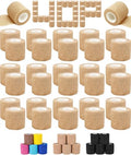 AZEN 40 Pack Self Adhesive Bandage Wrap, 2" X 5 Yards Elastic Cohesive Bandage Wrap, Skin Color Athletic Tape, Vet Wrap, Ankle Tape, Tattoo Grip Tape Wrap - color: Beige, size: 2IN - 40Pack