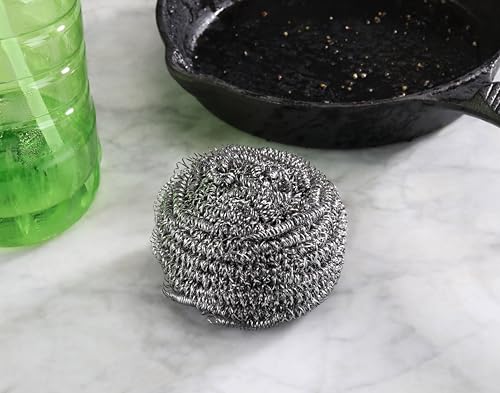 New Star Foodservice Extra Large (50 Grams) Stainless Steel Sponges Scrubbers, Set of 12