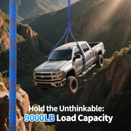 100Ft 1/2 Inch Heavy Duty Climbing Rope,Arborist Rope for Tree Pulling (Blue) - size: 100ft-Blue-1/2