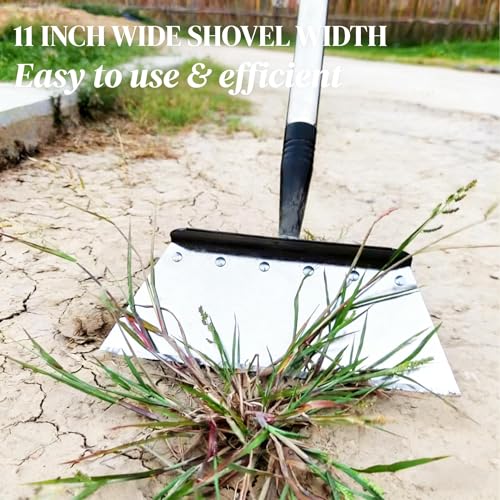 Garden Flat Shovel - Floor Scraper，Multifunctional Heavy Duty Weed Scraper | Adjustable Stainless Steel handle garden spade forlawn edging, digging, snow & ice removal, durable outdoor scraper tool