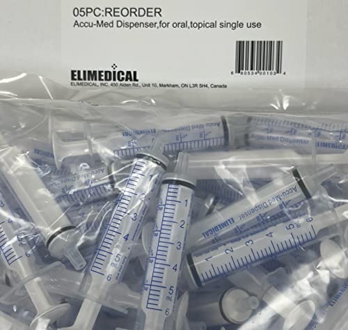 5ml Oral Syringe, Slip Tip, Without Needle, for Medication or Liquid Dispension, 5cc (5ml), 100 per Box, Clear, 05PC