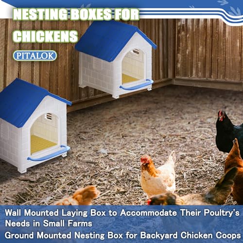 Chicken Nesting Box for Laying Eggs 1/2/3 Pack Large Easy to Assemble Hen Plastic Nesting Box with Washable Nesting Pad for Chicken Coop Wall or Ground Mounted (1 Pack) - size: 1 Pack