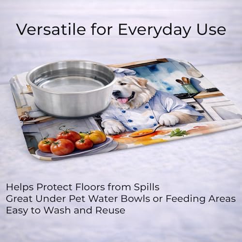 Caroline's Treasures Great Pyrenees The Chef Memory Foam Kitchen Mat Machine Washable Anti-Fatigue Mat Cushion Comfort Bath Mat or Kitchen Rug - color: Great Pyrenees 6261