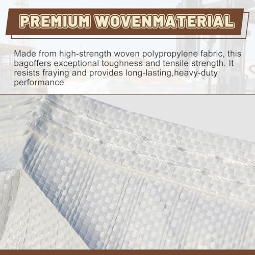 Heavy Duty Bulk Bags 320 Gallon, Duffle Top | White Woven Polypropylene FIBC Bulk Bags for Construction, Demolition, Mining & Landscaping, Holds up to 2860lbs - size: 1 Pack / MAX LOAD:2860 LBS