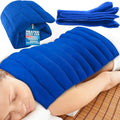 XL Microwavable Heating Pad with Cover Releases Moist Heat for Back Pain | ComfortCloud Natural Moisture from Weighted Microwave Heat Pad for Pain Relief, 13x22” with Washable Cover, Weighted 6 lbs - color: Blue