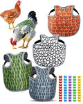 4PCS Chicken Saddle for Hens with 50pcs Chicken Leg Bands (001-050), Chicken Apron Back Protector with Adjustable Straps, Back Protector for Feather Loss & Rooster Mating (4PCS)