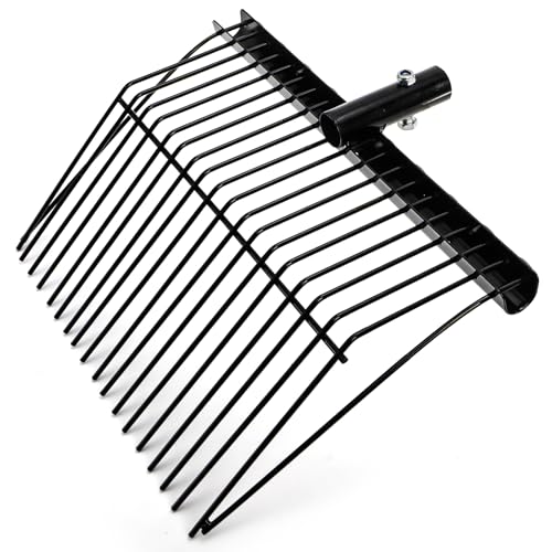 Cididu Pitch Manure Fork Head, Metal Pitch Fork for Garden, Durable Digging Fork Rake Head Replacement with Angled Tines, Stable Pitchforks Scoop for Mulch Horse Stall Picking up Hay Animal