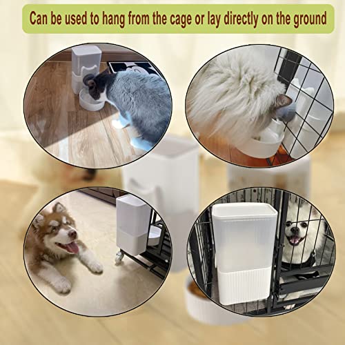Lemtrflo Rabbit Water Dispenser, Cage Automatic Hanging Bunny Feeder | Suitable for Rabbits, Guinea Pigs, Small Dogs, and Other Small Pets - color: White Green