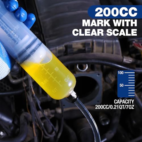 WORKPRO 200CC Manual Fluid Extractor | Multi-Purpose Oil Syringe Suction Pump, Manual Extraction and Filling Pump, Automotive Oil Syringe - size: 200cc
