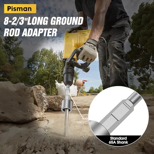 Ground Rod & T-Post Driver, 1-3/16" Hex Shank for Demolition Hammer | 65A shank, fits Vevor jackhammer, drives fence posts rebar and grounding rods, heavy duty