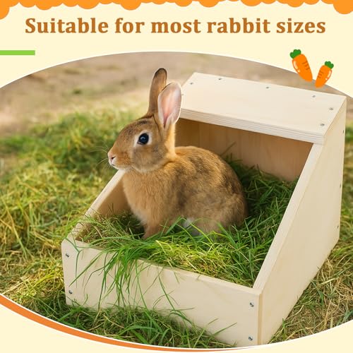 Maxcheck 1 Pack Wooden Rabbit Nesting Box, 16x11x11 Inch Hutch Hideout | Bunny Nesting Box for Breeding, Safe Birthing, Small Animal Habitat for Hutch & Cage - size: 16x11x11 Inch