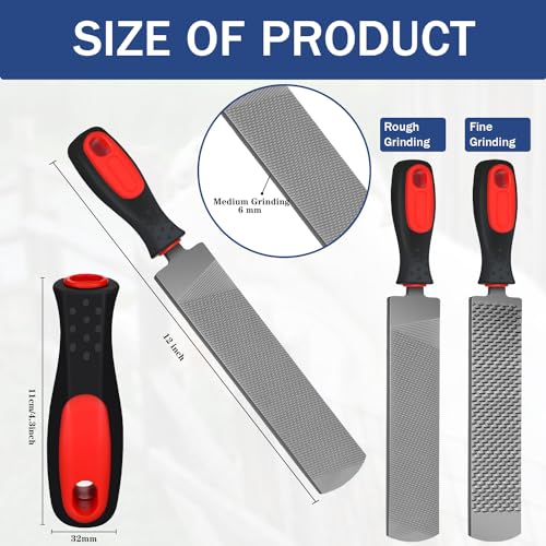 Gisafai 2 Pcs 12 Inch Rasps for Shoeing Horses with Handle Trimming File Carbon Steel Farrier Tools for Repair Horse Goat Hooves Cow Donkey Pig Animal Hooves Repairing Wood Working Supplie - size: 12 Inch