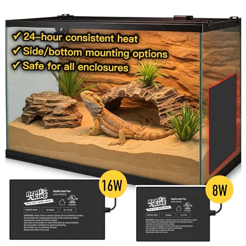 Reptile Heat Pad, 6" X 8" 8W, Heating Pad for Reptile Tank, Lizard, Snake, Bearded Dragon, Hermit Crab, Leopard Geckos Terrarium Heating Mat, Safe & Durable Heat Pad for Reptiles