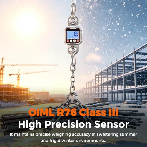 Crane Scale 11000lb Hanging Scale with Peak Hold & Remote | Heavy Duty Digital Hoist Scale for Livestock, Industrial Use, OIML III Accuracy, kg/lb Switchable, Adjustable Auto Off Timer - size: 5000kg/ 11000lb