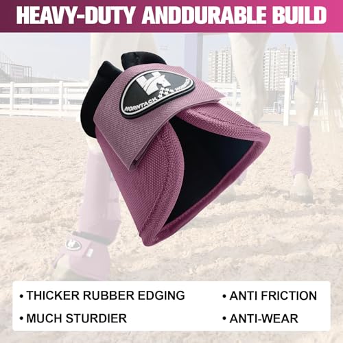 Horse Bell Boots for Outdoor Sports (Maroon, XL) | Comfortable fit, prevents sprains, convenient hook and loop design, durable outdoor protection - color: Maroon, size: XL