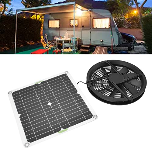 Solar Powered Ventilation Fan Kit, 100W 12V Solar Exhaust Fan with Panel for Greenhouse, Chicken Coop, Shed, Attic, No Battery Required