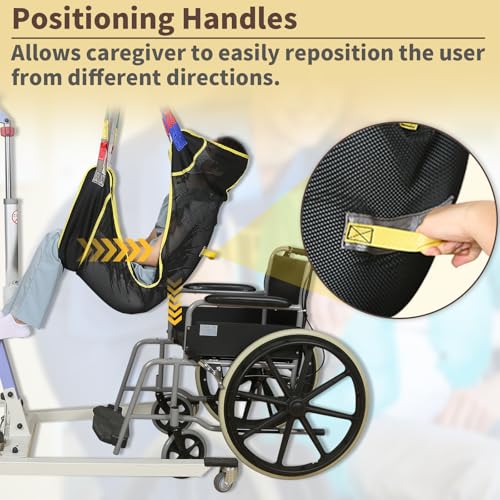 Universal Full Body Patient Lift Sling, Heavy Duty 500lbs Weight Capacity, Mesh Transfer and Bathing Sling for Home & Hospital Care, Easy Adjust and Washable (Lrge) - size: Lrge