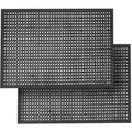 Anti Fatigue Rubber Mats - 2 Pack Restaurant Kitchen Non-Slip Bar Floor Entry Door Drainage Mats - Indoor/Outdoor Use - 36 x 60 Inches - size: 2Pack 36"L x 60"W x 0.4"Th Black