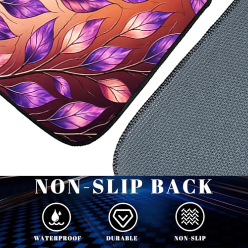 Leave Car Floor Mats Set of 4 Purple Botanical Branch Nature Gradient Automotive Foot Mats Rugs Carpet for Car Non-Slip Auto Car Accessories Universal Fit for Car SUV Truck Van - color: Leave