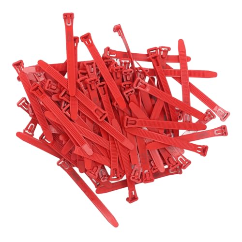 100Pcs Chicken Leg Rings, 1-100 Numbered Poultry Chicken Identification Leg Ankle Bands Tags Reusable Zip Tie for Ducks Chicks Pigeons Goose (Red) - color: Red