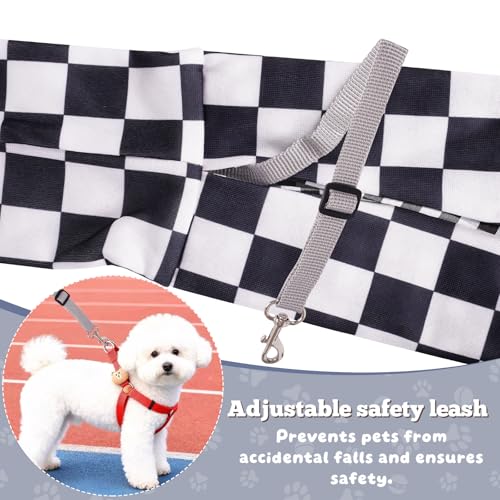 Dog Sling Carrier for Small Dogs and Cats 5–16 lbs, Puppy Carrier Sling with Safety Hook and Storage Pocket, Hands Free Pet Carrier Purse for Travel, Walking, Shopping (Ebony Check) - color: Ebony Check