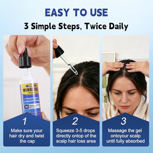 8 Pack 5% Minoxidil Hair Growth Treatment for Men and Women, Extra Strength Minoxidil Liquid Solution for Thicker, Fuller Hair, Beard Growth Serum, Biotin & Castor Oil Enriched,8 Month Supply