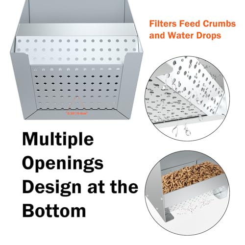Metal Rabbit Feeder, 5-Pound Capacity Rabbit Feeder, Outdoor Small Animal Feeder for Rabbits, Chicks, Cats, Guinea Pigs, Free Large Capacity Small Animal Water Bottle