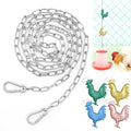5 Ft Hanging Chain Spring Hooks with 4 Signs for Chicken Coop Feeders | 304 Stainless Steel, Anti-Rust & Adjustable, Holds Up To 13 Lbs for Chicken Coop Feeders, Plant Hooks Indoor & Outdoor Use - size: 5 FT