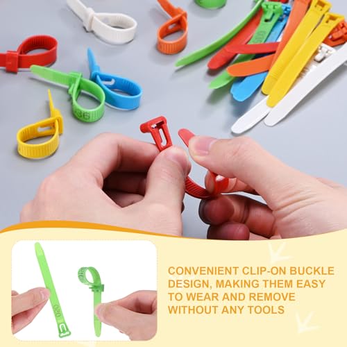M METERXITY 100-Pack Adjustable Chicken Leg Bands, 10-28 mm Plastic Poultry Identification Chicken Leg Rings for Turkey/Duck/Goose/Chicks, Colorful Numbered Foot Clip on Tags [Green] - color: Green