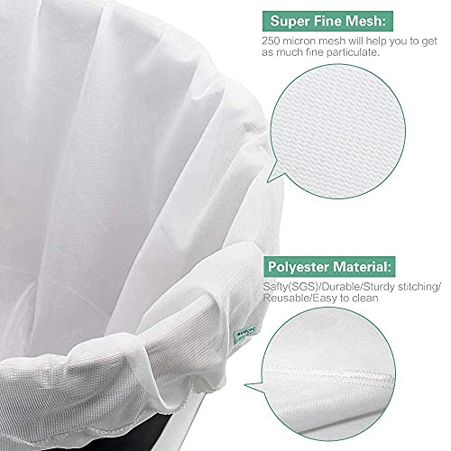 Brew Bag Reusable 2 Pack 22"×26" 250 Micron Fine Mesh Bag for Beer | 5 Gallen with Drawstring for Fruit Cider Apple Grape Wine Press Straining Brew in a Bag - size: 2 pack-22"×26"
