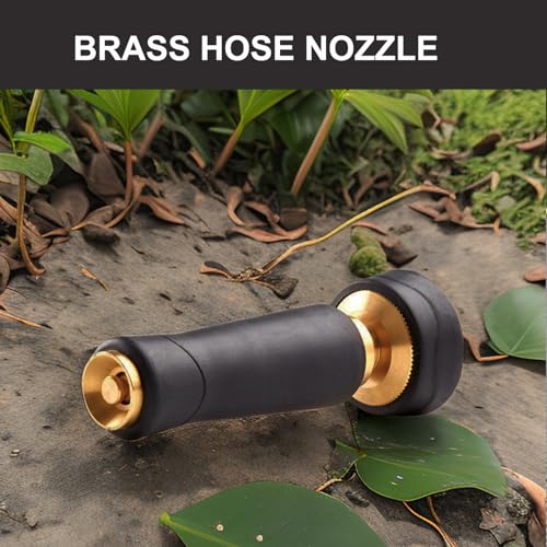 Brass Hose Nozzle, Heavy-Duty Adjustable Garden Twist Hose Nozzle Shut Off Valve, Suitable for Cleaning Car, Watering Flowers, Lawns, Cleaning Ground (2 Pack) - style: nozzle -2P