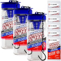 3 Fly Traps Outdoor Fly Trap for Patio with 6 Non-Toxic Dissolvable Bait Refills. Reusable Hanging Bug Catcher Killer for All Filth Flies for Outside Bug Control Yard Ranch. Hanging Chains Included. - style: 3pack