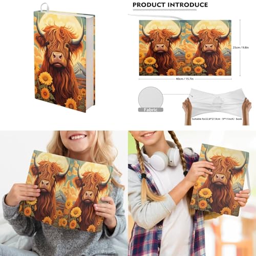 Upetstory Highland Cow Backpack for Girls Kids School Bag with Lunch Box Pencil Case Book Cover Water Bottle Sleeve Teen Schoolbag Elementary Primary Bookbag Travel Daypack Hiking Cycling - color: Highland Cow