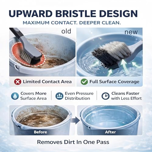 2 Pack 10" Horse Bucket Brush, Horse Bucket and Trough Scrub Brush, Water Buckets Brushes for Livestock Farm Equine Water Buckets Feed Trough Non Slip Grip Durable Synthetic Fiber Black Gray - color: Gray