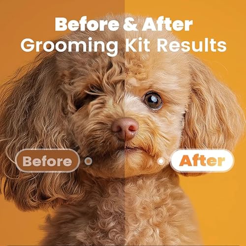 4 Pack Pet Grooming Combo - Blue Deshedding Brush,With Metal Comb,Bath Brush, With Long & Short Stainless Steel Teeth Depilatory Comb For Detangling And Dematting Long, Matted Fur On Cats And Dogs