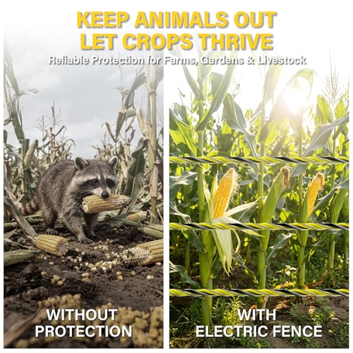 HOKENITY Electric Fence Wire 1650Ft 500M- 9 Stainless Steel Strands Polywire for Reliable Conductivity - Electric Fence Poly Wire for Portable Livestock Fencing - size: 1650 Feet/500 Meters(9 Stainless Steel)