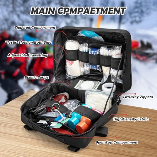 Jueachy Tactical Molle Pouch Large Admin Bag Utility Tool Pouches Molle Attachment EDC Pouches Expandable Molle Accessories Organizer Medical Pocket U.S.A Patch Included - color: Black Medical