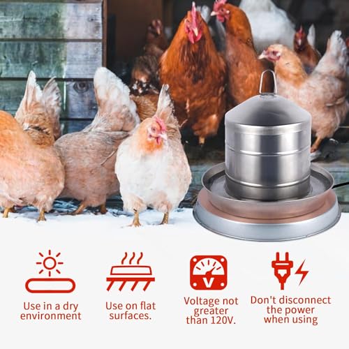 2Pack Chicken Water Heater for Winter，Heated Poultry Waterer Base,with Thermostat and 9.8ft Power Cord, Dia.11in - size: 2PACK