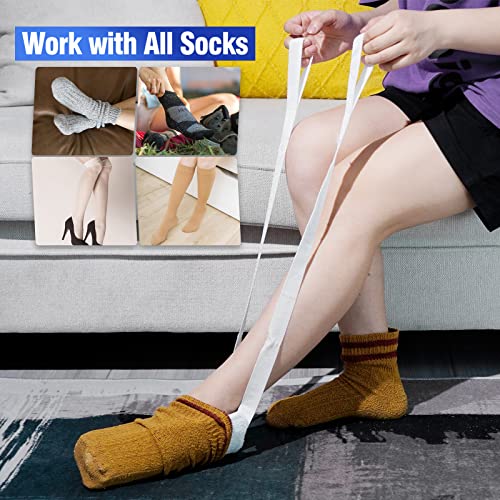 Sock Aid, Sock Helpers to Put on Your Socks for Seniors, Disabled, Pregnancy, Assist Device for Elderly, Tool Aide Puller Easy on and Off with No Bending(Dark Blue 2 Pack) - color: Dark Blue 2 Pack