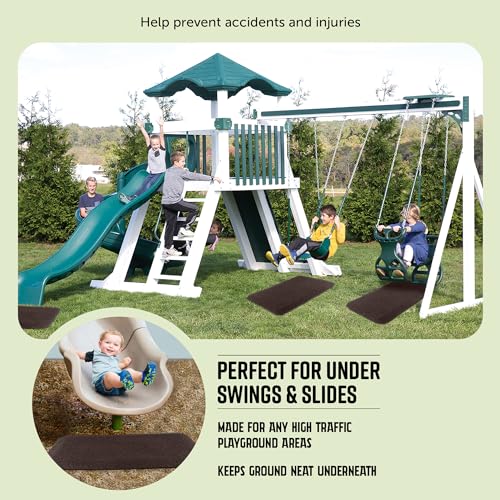 Playsafer Playground Safety Rubber Wearmat for Swingsets and Slides - 1" Thick X 24" W X 40" L (1 Pack, Brown) - color: Brown, size: 1 Pack (40" L x 24" W x 1" Thick)