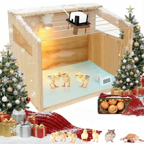 Chicken Brooder Box with Camera : 2.5K HD 5G Chicken Watching Camera, Adjustable Temperature Control Brooder Box for Small Chicks, Ducks, Quails, Idea Gift Christmas (15.7x12x12 Inches) ﻿