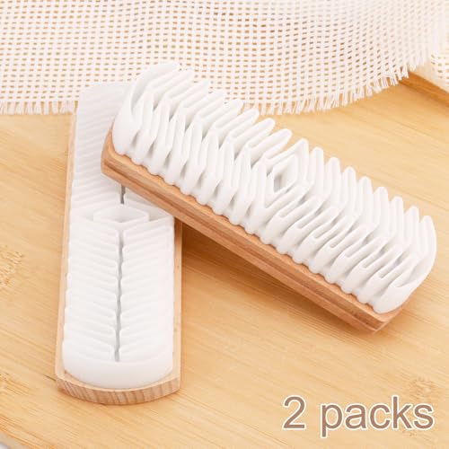 2pcs Suede Shoes Brush, Durable Suede Cleaning Cleaner Brush with Raw Magic Rubber Bristles and Beech Base for Shoes Boots Bags