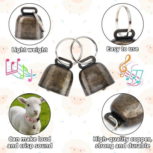 2 Pack Goat Collars with Bells，Fruit Adjustable Nylon Set | Sheep Grazing Copper Bells & Adjustable Nylon Collar for Small Farm Animal Sheep Calf Cow Accessories(13.7"-20.5") - color: Pink Printing + Blue Printing