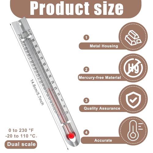 Tellegloww 24 Pcs V Shaped, Dual Scale Science Thermometers, Mercury Free Lab Thermometer for Student School Supplies, Classroom Teaching Tools for Kids, Adults
