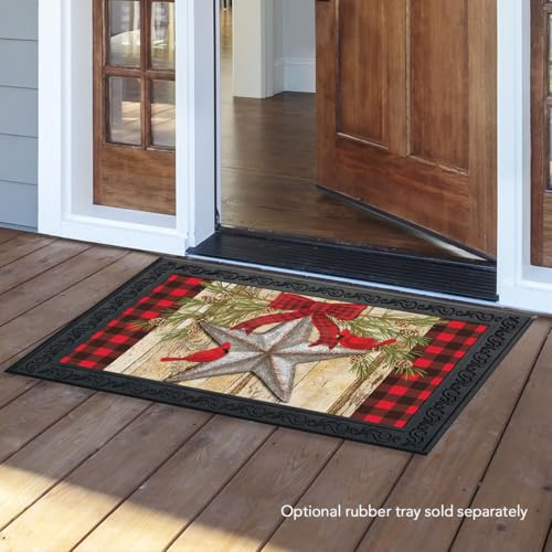 Briarwood Lane Christmas Doormat 30x18 Indoor Outdoor Festive Barnstar Winter for Christmas Doormat