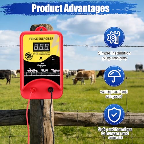 Electric Fence Charger for Livestock(with Grounding Rod), Electric Fence Charger, Fence Energizer 12KV Repel Predators, Fence Charger Ensure Secure Livestock Containmen,Supply for Diverse Farm - size: style 2